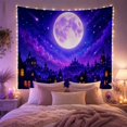 thumbnail image 2 of Fantasy Gothic Cityscape Under a Luminous Full Moon, Dreamy Celestial Scene for Space Lovers, Celestial Wall Art, Graduation Gift, Tapestry Wall Hanging for Bedroom, Dorm and Living Room, 2 of 7