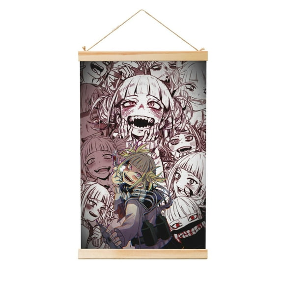 My Hero Academia Himiko Toga Wooden Shaft Hanging Poster Home Decor Poster Wall Art Painting For Living Room Bedroom 12"X18"