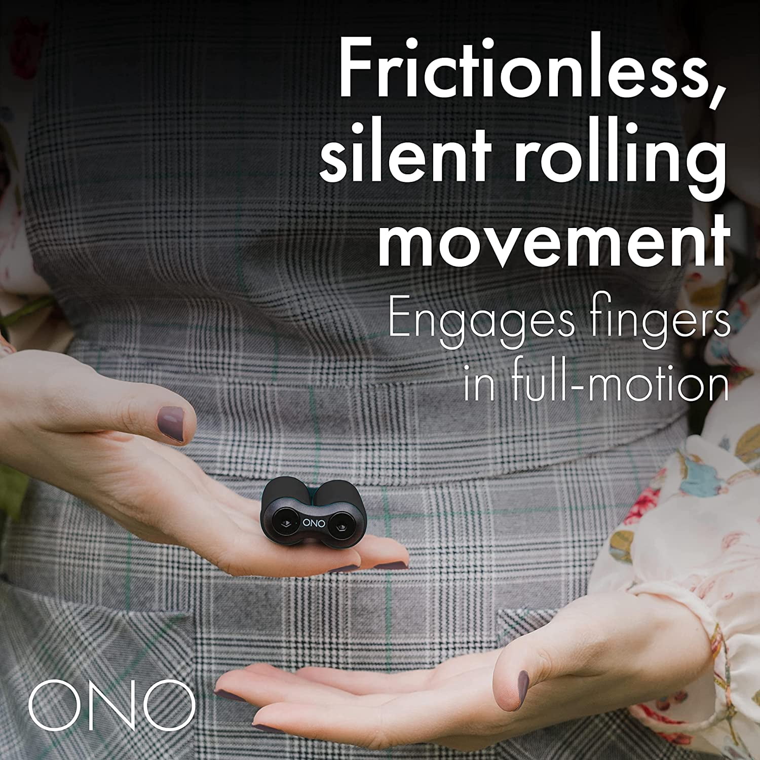 Black ABS Junior ONO Roller - Handheld Fidget Toy for Adults and Kids | Help Relieve Stress, Anxiety, Tension | Promotes Focus, Clarity | Compact, Portable Design