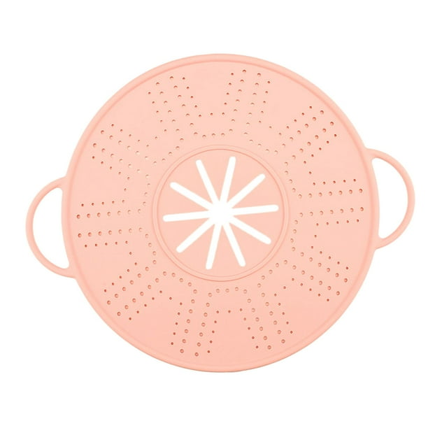 Tapa de silicona antiderrames de 13,39 pulgadas Tapa de sartén con pantalla antisalpicaduras de silicona Rosa