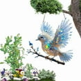 thumbnail image 4 of Solymall Spirit Bluebird, Olygee Crystal Sky Bluebird Stained Art Ornament (8 inches), Stained Acrylic Glass Window Hanging - Birds on A Branch Suncatcher Home Decor, Hummingbird Gifts, 4 of 8