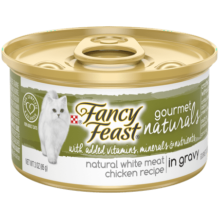 (12 Pack) Fancy Feast Natural Gourmet Naturals White Meat Chicken Recipe in Gravy, Wet Cat Food, 3 oz.