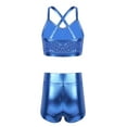 thumbnail image 2 of Aislor Kids Girls 2-Piece Sports Dance Outfits Crop Tops with Booty Shorts Activewear Set, 2 of 7