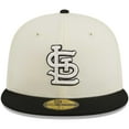 thumbnail image 2 of Men's New Era Stone/Black St. Louis Cardinals Chrome 59FIFTY Fitted Hat, 2 of 5