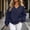 Navy, variant on Liuinsasek V Neck Oversized Drop Soulder Sweatshirt for Women Solid Pullover Comfortable Top Fashion Casual Long Sleeve Winter clothes