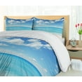 thumbnail image 5 of Ambesonne Summer Duvet Cover Set, Exotic Beach Vivid Sky, 2-Calking, Sky Blue Aqua, 5 of 7