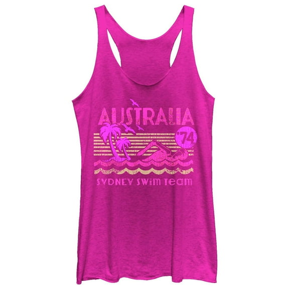 Women's Lost Gods Australia Swim Team  Racerback Tank Top Pink Heather X Large