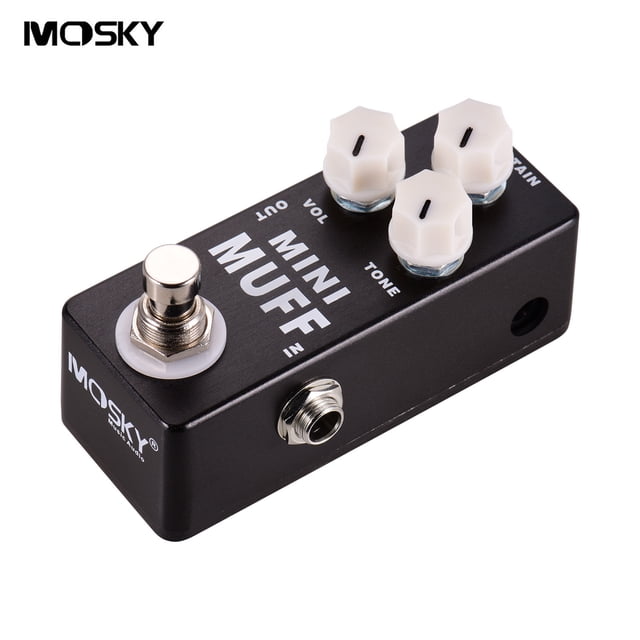 MOSKY Mini Muff Fuzz Distortion Pedal with 1/4" Mono Jack, Compact 9.3cm Design, 9V DC Power (Adapter Not Included)