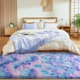 thumbnail image 5 of ZENELESS Super Soft Fluffy Rug for Bedroom,6x9 Tie-Dye Blue Rainbow Anti-Skid Plush Floor Carpet for Living Room Home Decor, 5 of 7