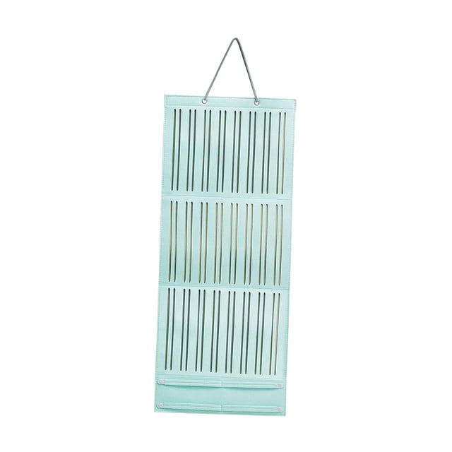 Organizador de lazos para el cabello, organizador de accesorios para el cabello, soporte de exhibición para colgar en la pared azul largo