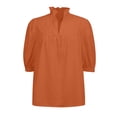 thumbnail image 5 of Endives Womens Shirt Stand Collar 3/4 Length Sleeve V Neck Spring Summer Outfits Casual Blouses Shirts Womens Tops 2026, 5 of 6