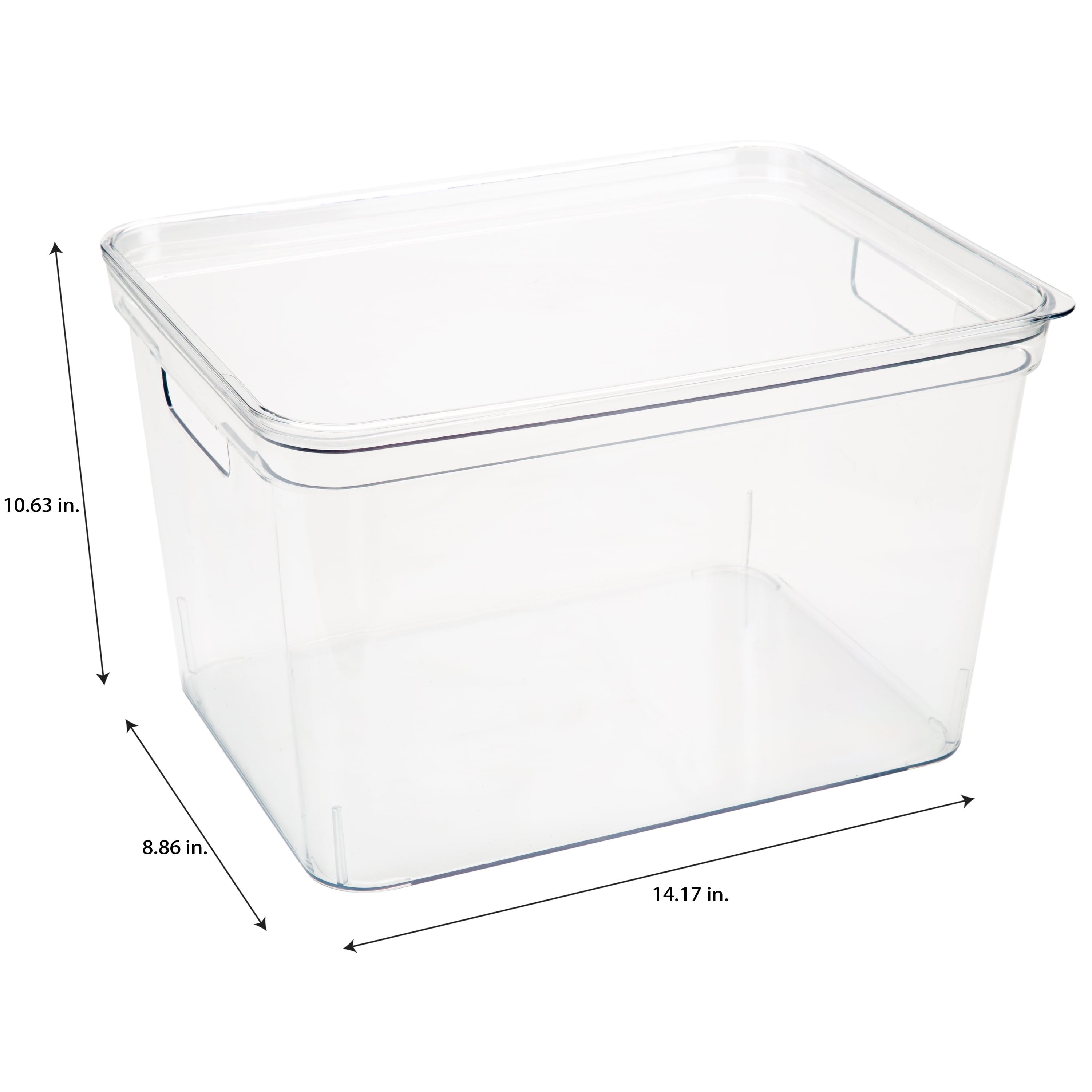 Simplify 4 Pack Large Plastic Lidded Storage Bin, Clear
