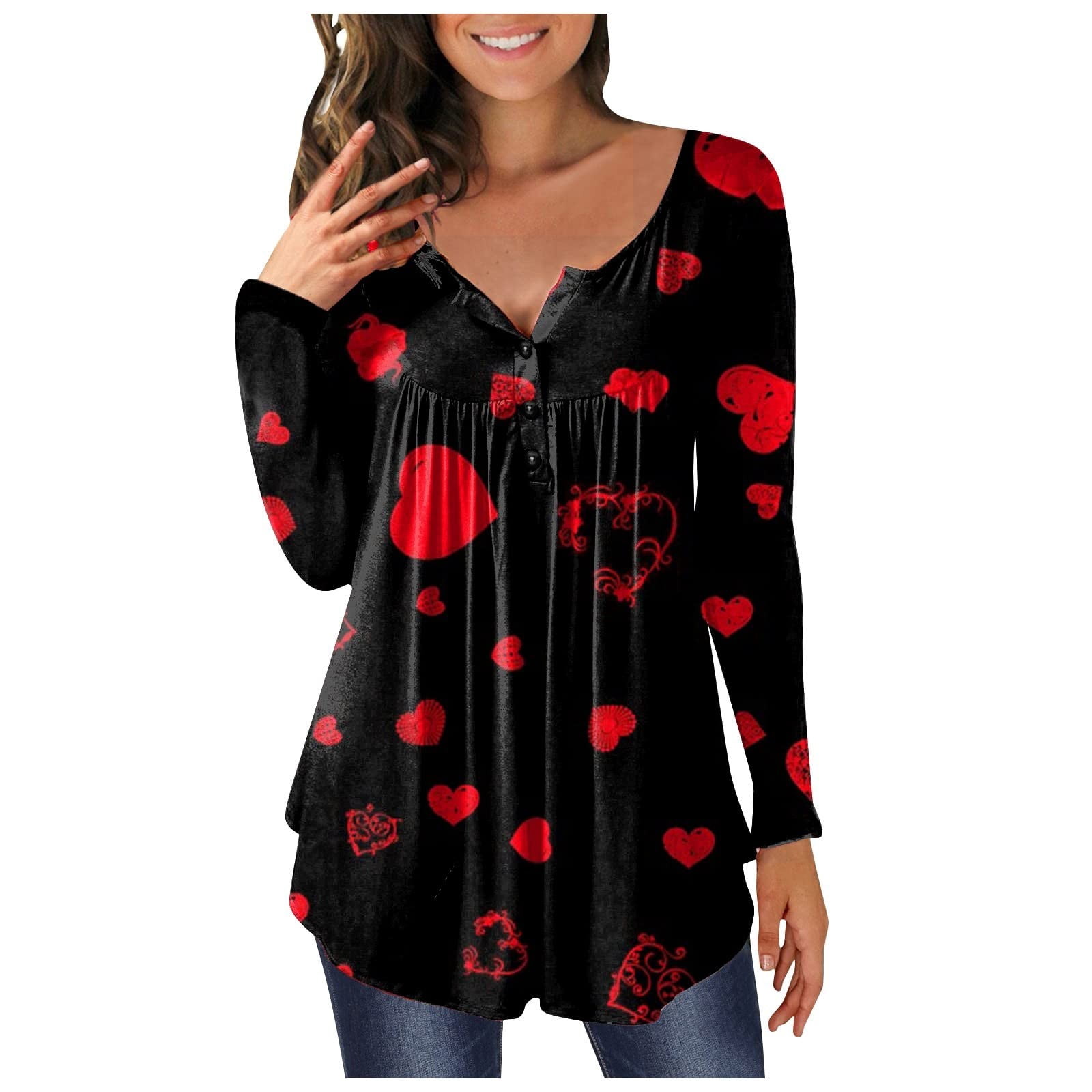 womens red tunic tops for leggings
