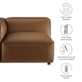 thumbnail image 4 of Modular Armchair, Brown, Faux Leather, Living Room Lounge Cafe Lobby Hospitality Restaurant, Modern Contemporary, HB37661, 4 of 10