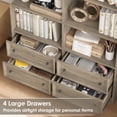 thumbnail image 6 of Homfa Double Row 6 Tier Bookcases, 71 in Tall Bookcase Bookshelf with 4 Drawers and 8 Display Cubicles, for Home Office Living Room, Gray, 6 of 8