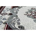 thumbnail image 2 of GLAMOUR 3D Hand Carved Traditional Rug Oriental Floral 7'9''x7'9'' Round Burgundy Grey, 2 of 10