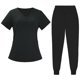 thumbnail image 1 of Conjunto médico femenino, camiseta y pantalón de manga corta, cómodo y con bolsillos. SG, 1 of 9