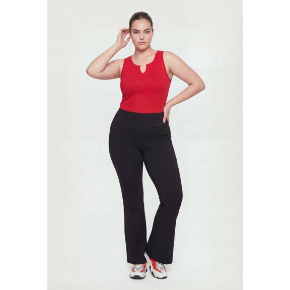 Women's Plus Size Compression Rib Seamless Notch Neck Tank Top