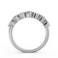 thumbnail image 3 of 0.70 Ct Round Cut Pink Sapphire Real Diamond Sparkle Eternity Band for Women 14K White Gold Size 6, 3 of 7