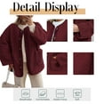 thumbnail image 5 of Cuteduck Women's Sherpa Jacket Warm Winter Casual Plush Lamb Coat S-2XL, 5 of 7