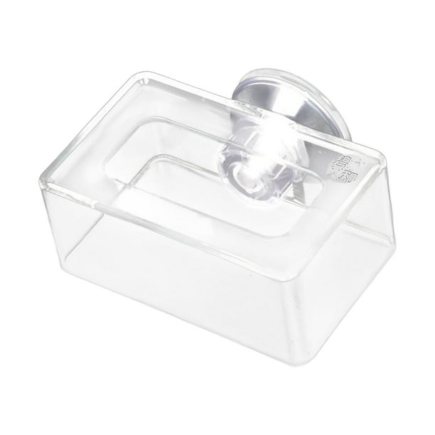 Soporte de Alimentación de Peces Sunnimix Con Ventosa Desmontable para Gusanos Pequeños Acrílico Tamaño Grande 16 x 10 x 4 cm