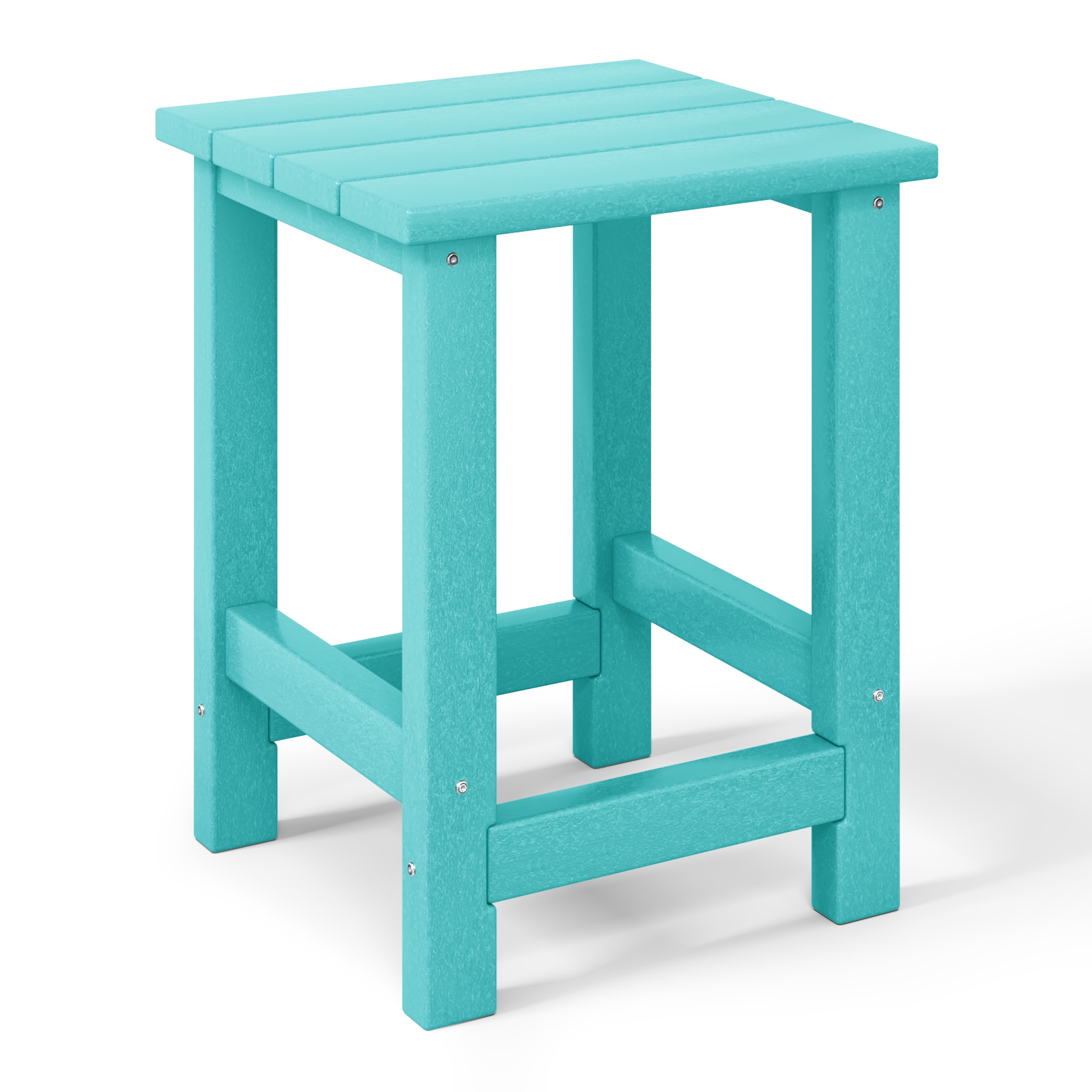 WestinTrends Malibu 3-Piece Kids HDPE Adirondack Chairs Set with Square Side Table and Cup Holders, Turquoise