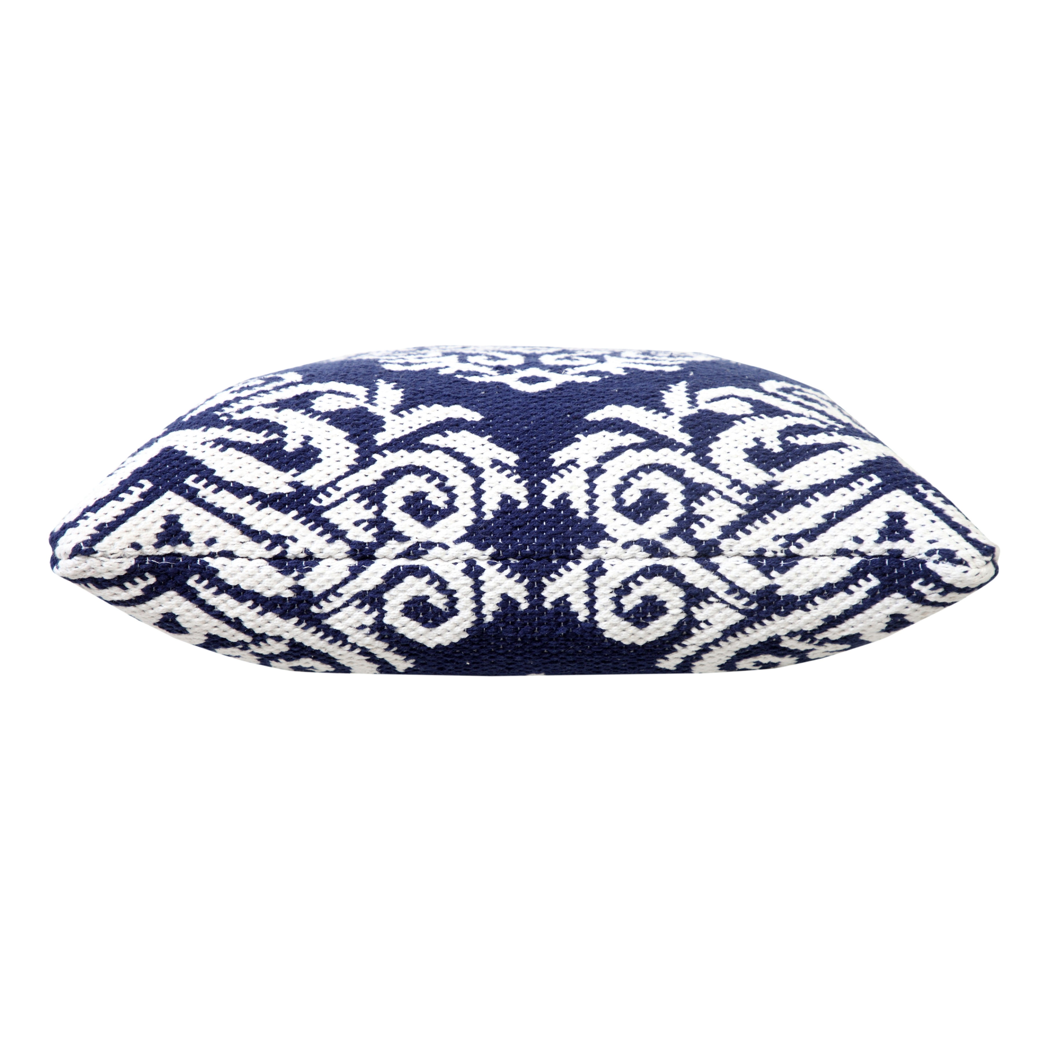 Ox Bay Damask Throw Pillow, Blue and White, 20" Square, Count Per Pack 1