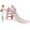 Pink, variant on Gymax 3 in 1 Kids Slide Baby Play Climber Slide Set w/Basketball Hoop Green