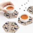 thumbnail image 7 of Fuzoiu Butterflies Print Leather Coasters Set,Drink Coasters Set of 6,for Tabletop Protection, Durable PVC Coasters,Home Décor and Housewarming Gift,Hexagon, 7 of 7