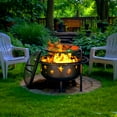 thumbnail image 4 of Alpha Joy 30" Outdoor Fire Pits 2 in 1 Round Wood Burning Fire Pit with Grill for Patio, Backyard & BBQ, Black, 4 of 8