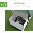 thumbnail image 6 of Noaman 77.25in Wooden Chicken Coop with Nesting Box, Outdoor Hen House with Removable Tray & Ramp Run for Garden Backyard, White, 6 of 7