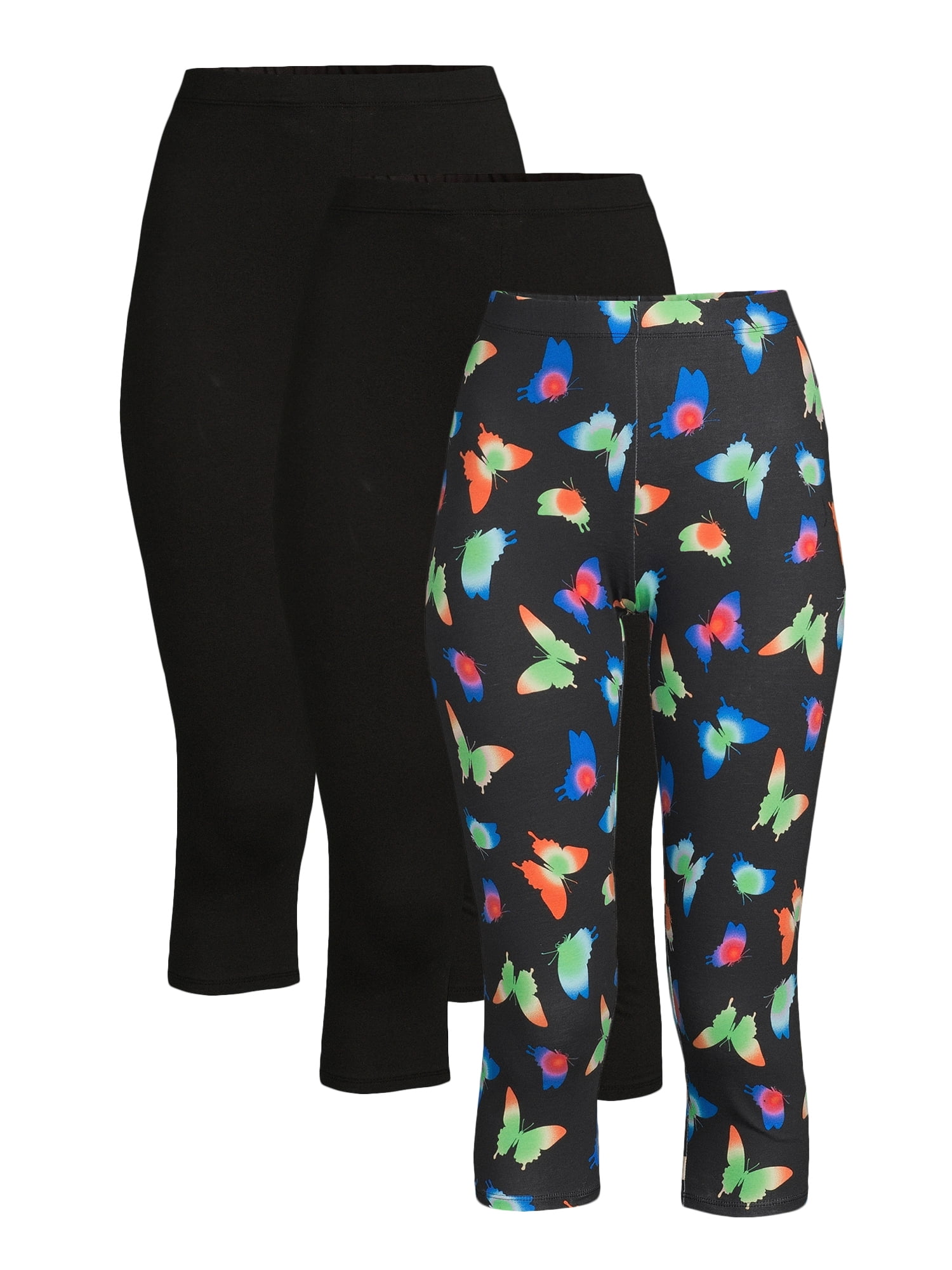 No Boundaries Juniors’ Capri Leggings, 3-Pack