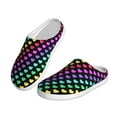 thumbnail image 2 of KLL Rainbow Hearts Pattern Adult Unisex Cozy Slippers,Fuzzy Slip-on Slippers TPR Sole Slippers Comfort Plush Home Footwear for Indoor & Outdoor-39/40, 2 of 7