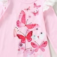 thumbnail image 3 of YEEDISON Kids Clothes Spring Fall Cotton Pretty Butterfly Print Lace Long Sleeve Girls Dress Children Clothes Kids Dresses for Girls 1-6Y, 3 of 5
