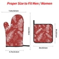 thumbnail image 4 of ZNDUO Oven Mitts and Pot Holders Sets, Red Pine Branches Texture Christmas Pattern Non-Slip Cooking Oven Gloves, 4 of 8