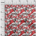 thumbnail image 2 of oneOone Tissu en Coton Rouge Cambrique Crâne Matériel de Robe Tissu Imprimé Tissu au Mètre 56 Pouces de Large, 2 of 4
