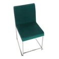 thumbnail image 4 of LumiSource Brushed Stainless Steel, Green Velvet High Back Fuji Dining Chair - Set of 2, 4 of 9