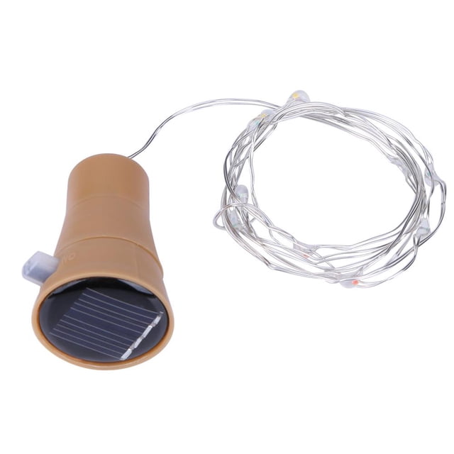 Lámpara de cadena recargable con luz de botella de vino para cumpleaños Halloween (cálida 1 pieza)
