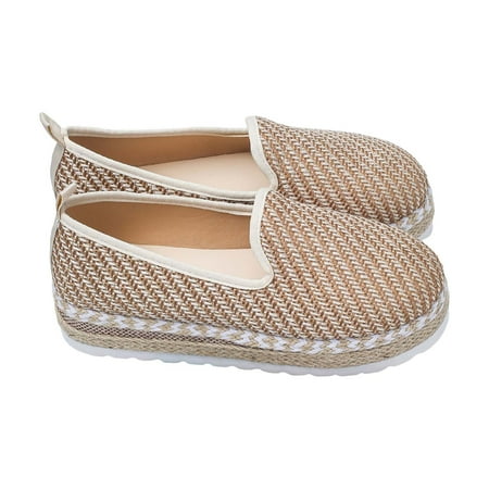 

Pyhlmscde Womens Loafers Slip On Walking Shoes Fashion Summer Sneakers Stripes Mesh Breathable Comfortable Cloth Shoes