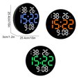 thumbnail image 2 of ABS Wall Clock Replacement Decorative Light-operated Battery Circular Temperature Powered Gym Digital LED Clocks Alarms Thermometer Green, 2 of 9