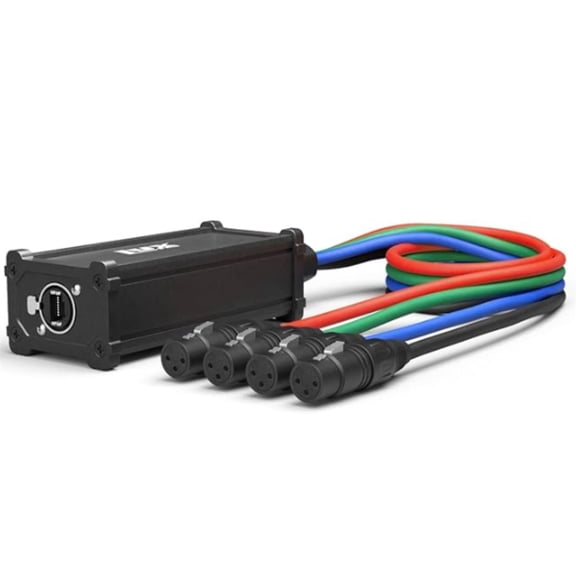 LyxPro 4 Channel XLR to RJ45 Cable, Dual Input, Ethercon Breakout, Stage Audio Lighting