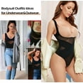 thumbnail image 6 of MANIFIQUE Thong Bodysuit for Women Tummy Control Shapewear Seamless Sculpting Open Bust Body Shaper, 6 of 7