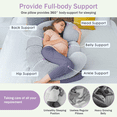 thumbnail image 4 of Xueyu C Shaped Pregnancy Pillows, 60 inch Maternity Pillow with Pregnancy Wedge Pillow for Belly Support, Full Body Maternity Pillow with Removable Cover for Side Sleeper, 4 of 7