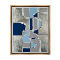 Stupell Industries Alternating Centric Shapes Abstract Painting Brown Floater Framed Canvas Art Print Wall Art, 25 x 31