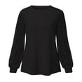 thumbnail image 2 of Aayomet Womens Workout Tops Women's Long Sleeve Crew Neck Cute Tunic Color Block Tops,Black XL, 2 of 4