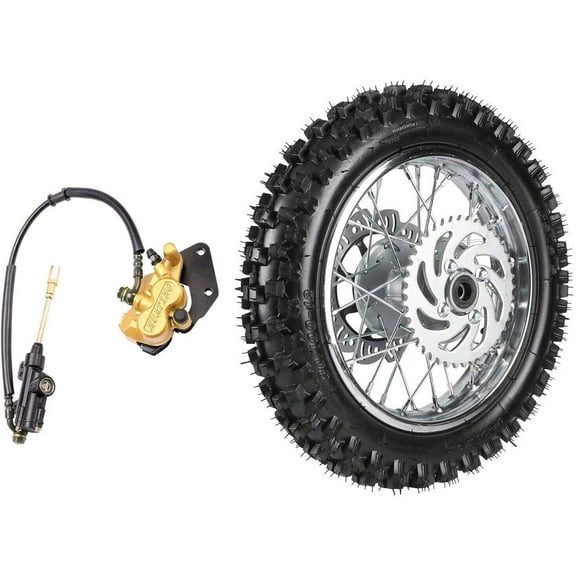 12" Rear Wheel 80/100-12 3.00-12 Tire and Rim & Disc Brake Assembly 12mm Axle for Pit Dirt Bike Motocross Apollo SSR Taotao 70cc 90cc 110cc 125cc 140cc