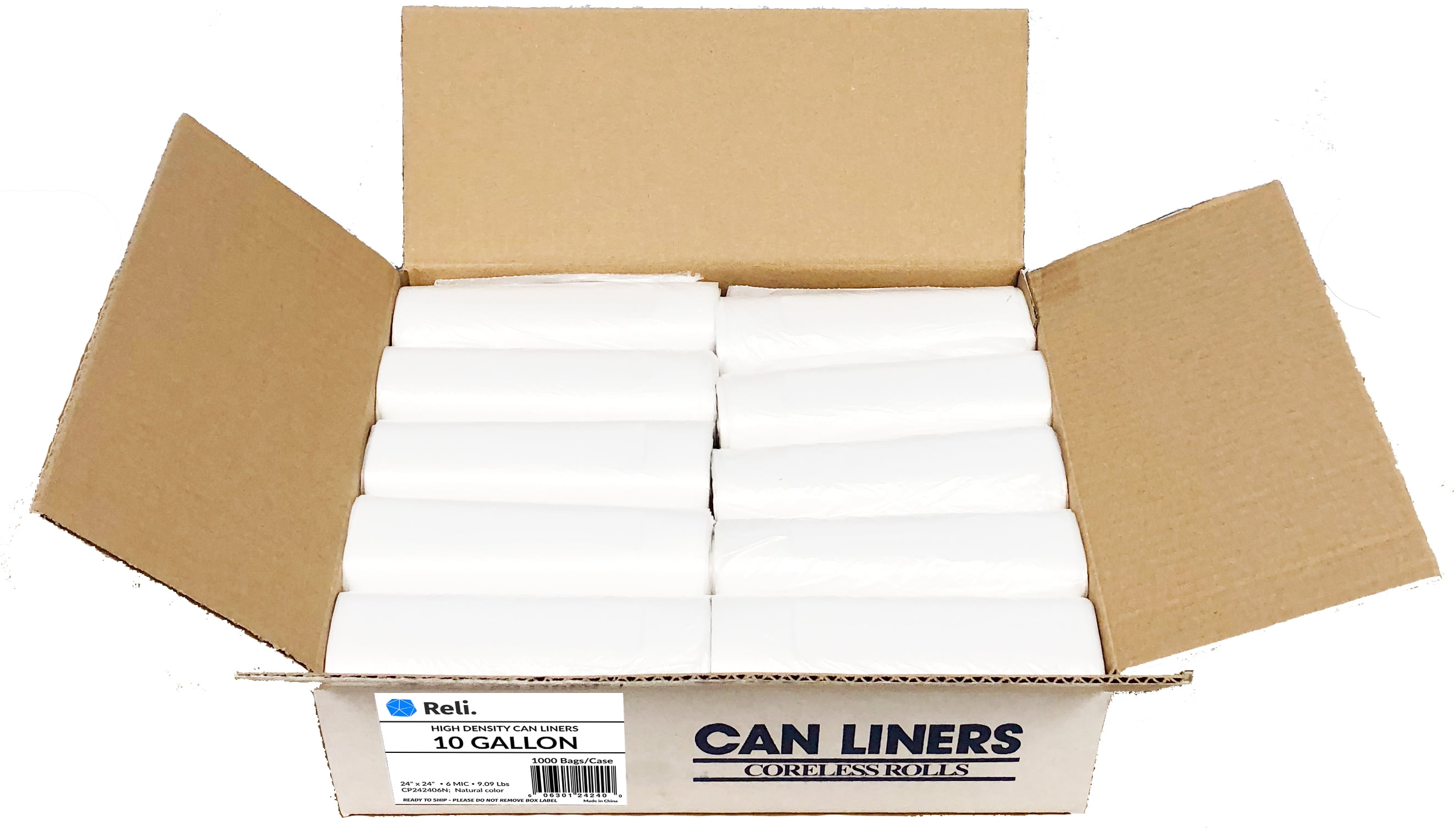 8-10 Gallon High Density Can Liners - 6 Micron - 1000/case
