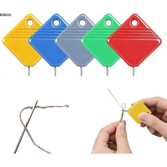 MUMQAQ Automatic Needle Threaders for Hand Sewing, Square Needle Threading Helper for Sewing Machine, Fits All Needle Sizes, Easy Selfthread Needle Threaders Tool, Sewing Supplies