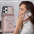 thumbnail image 3 of Elegante funda multifuncional tipo cartera para iPhone 11 Pro con correas, ranura para tarjetas, soporte para anillo, protección para cámara, material de PU, a prueba de golpes y antirrobo., 3 of 5