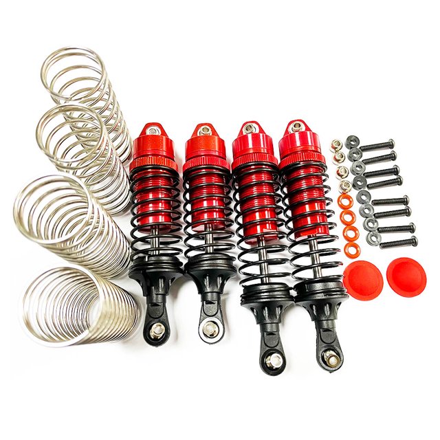Amortiguador trasero Vogacara roscado de aleación de aluminio RCGOFFLOW 1/10 Rojo
